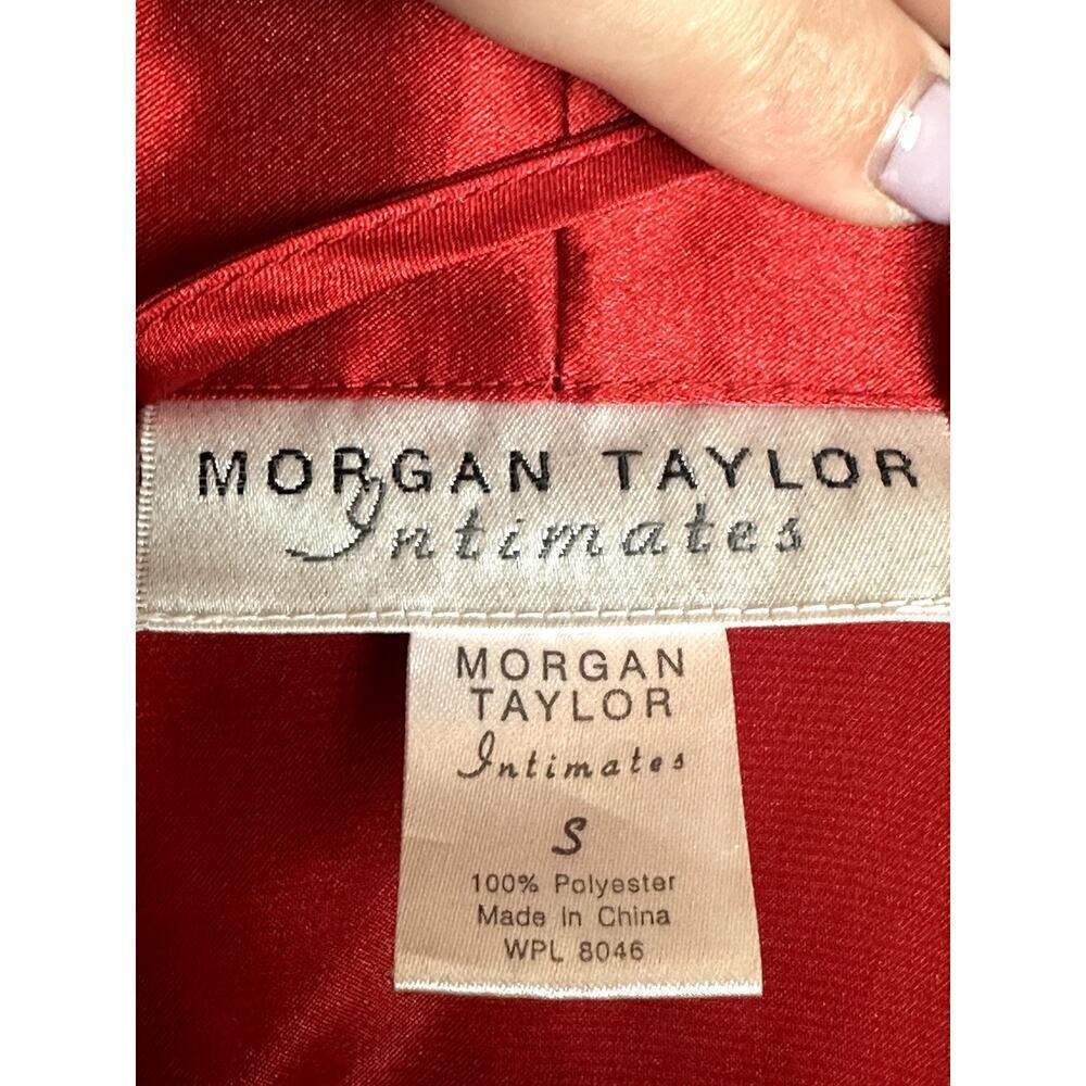 Morgan Taylor Red Faux Silk Robe Women's Size S - Picture 5 of 6